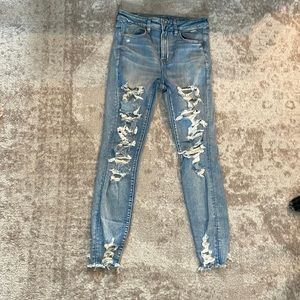 American eagle hi rise jegging light wash